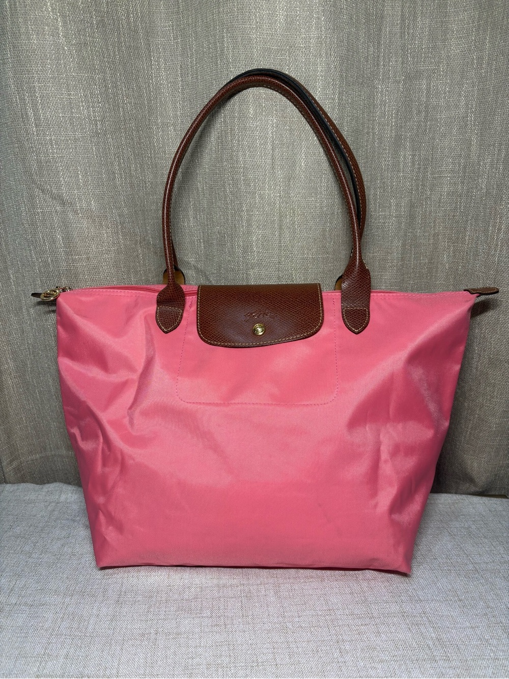 Longchamp Le Pliage Large Tote Bag - Pink / Russian Leather